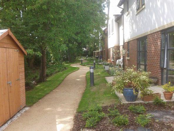 Picture of circular walk with lighting and resident patios at Victoria Park, Headingley